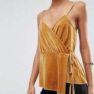 ASOS velvet wrap tank top